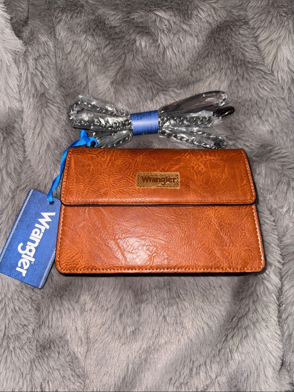 Wrangler Burnt Orange Leather Shoulder Bag